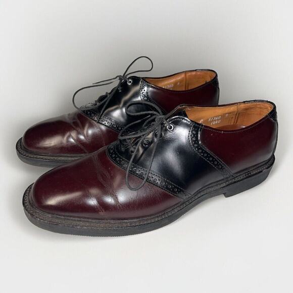 Allen Edmonds Shelton Dress Shoes Merlot Black Leather Mens Size‎ 9 C Light Wear - Picture 1 of 11
